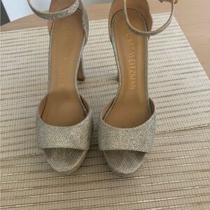 Stuart Weitzman Glittering Silver Heels